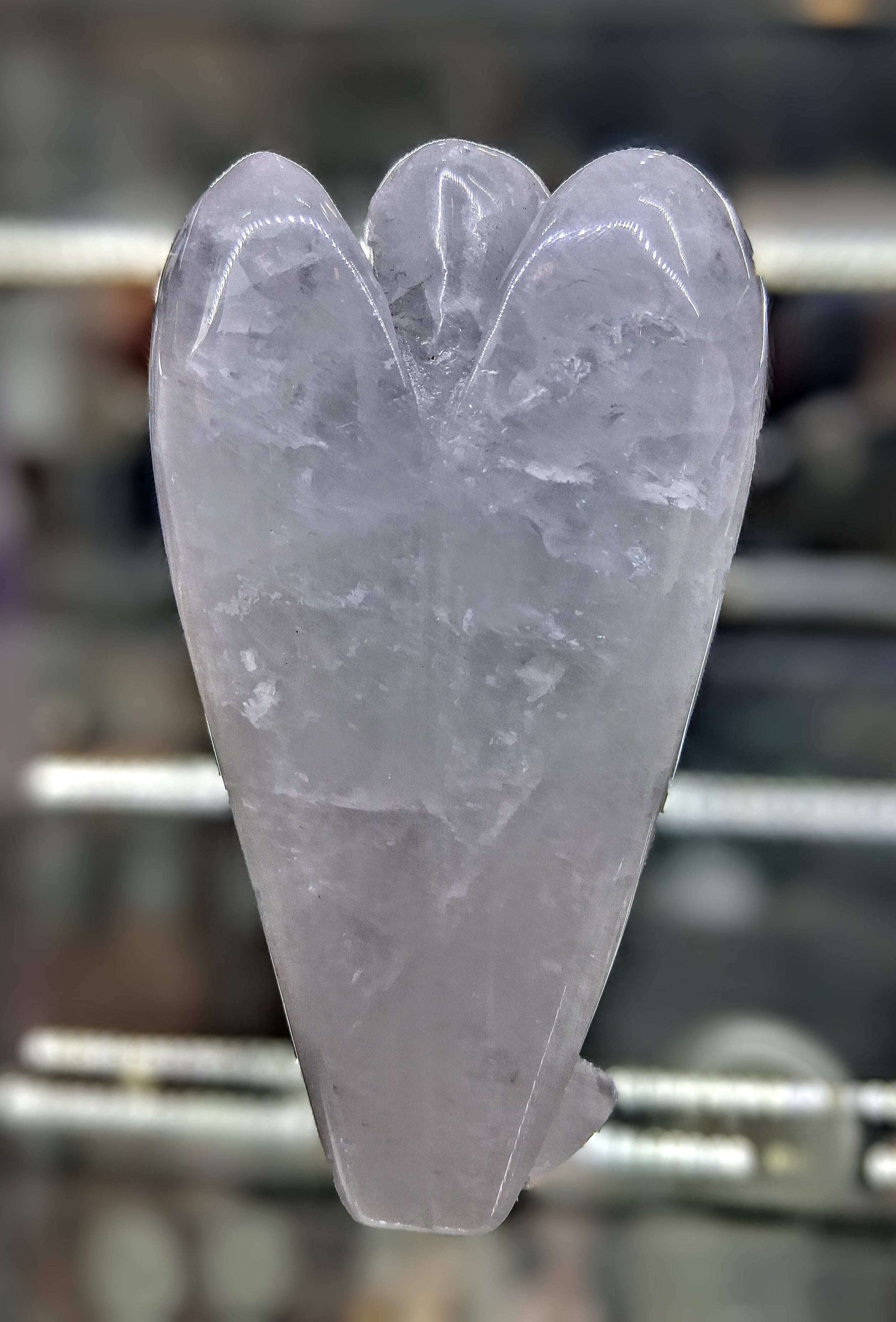 Clear Quartz Angel – 10cm Carved Crystal Figurine, Healing Energy & Protection