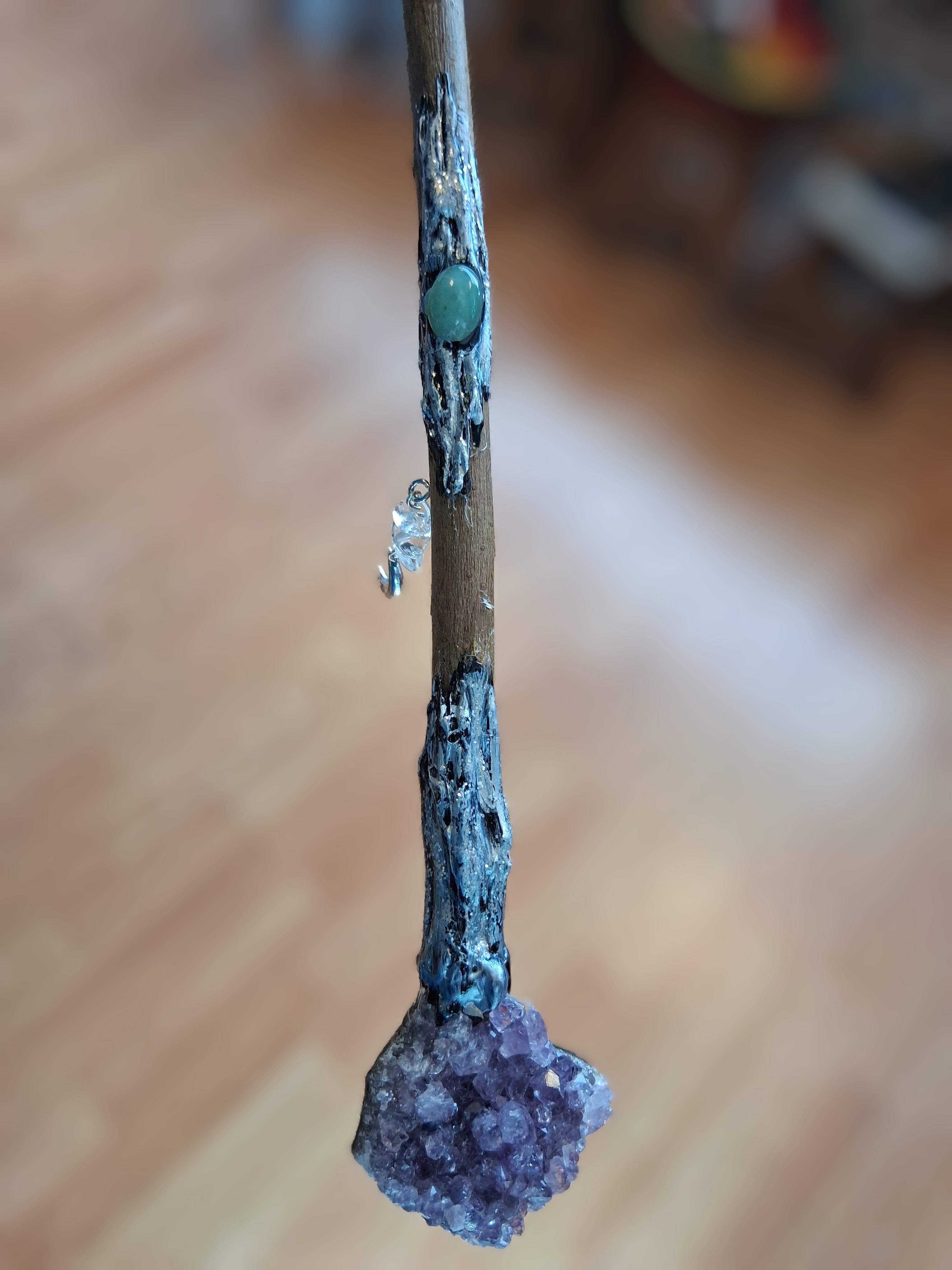 Handmade Crystal Wand – Amethyst, Aventurine & Clear Quartz ✨