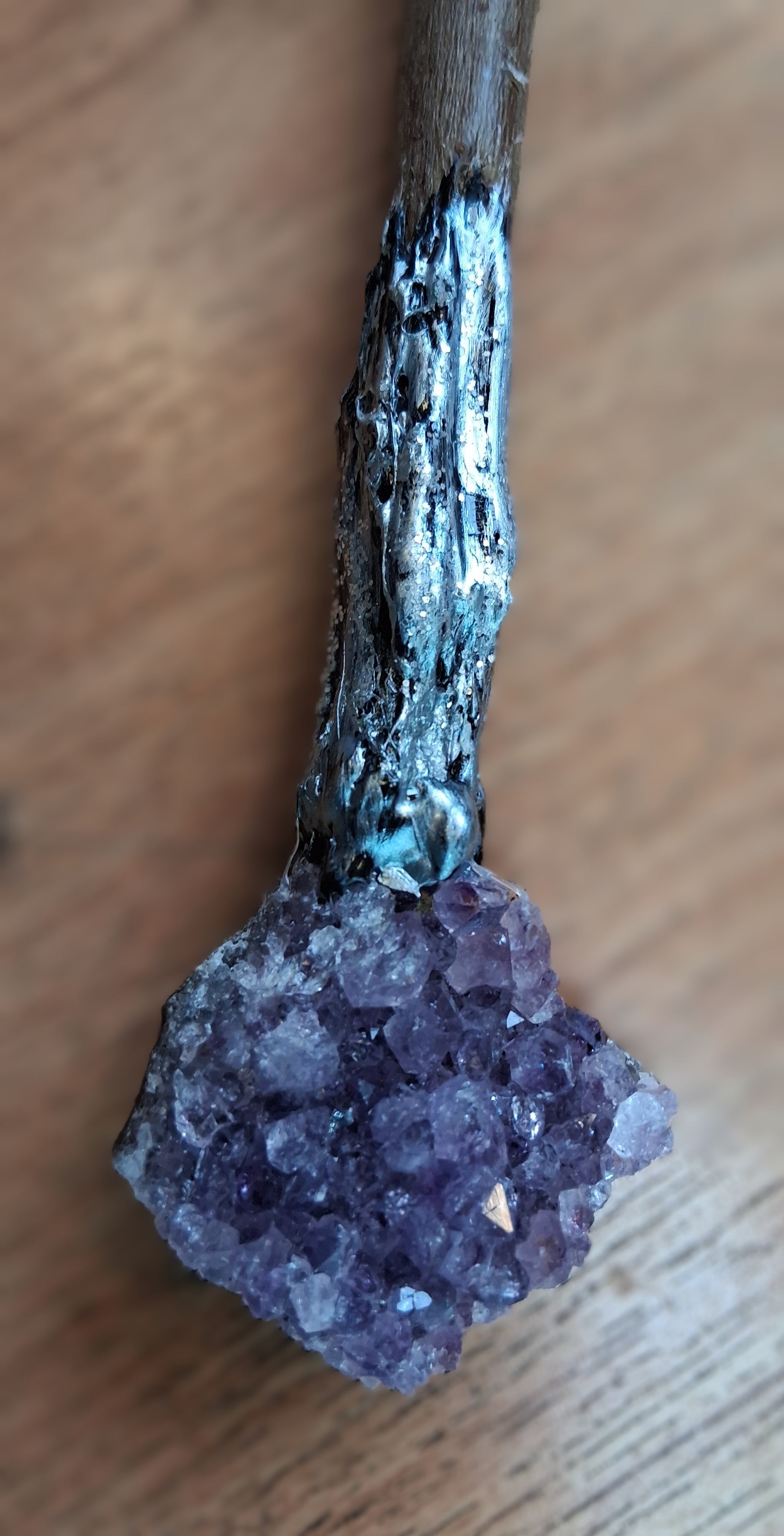 Handmade Crystal Wand – Amethyst, Aventurine & Clear Quartz ✨