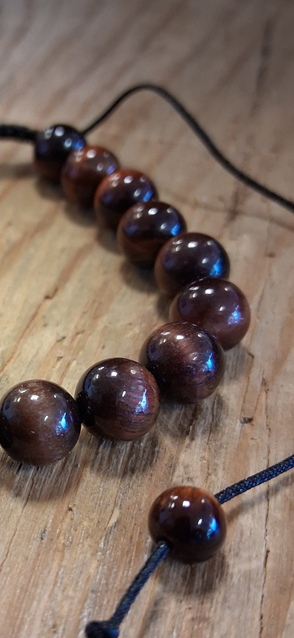 Tigers Eye Beaded Adjustable Bracelet