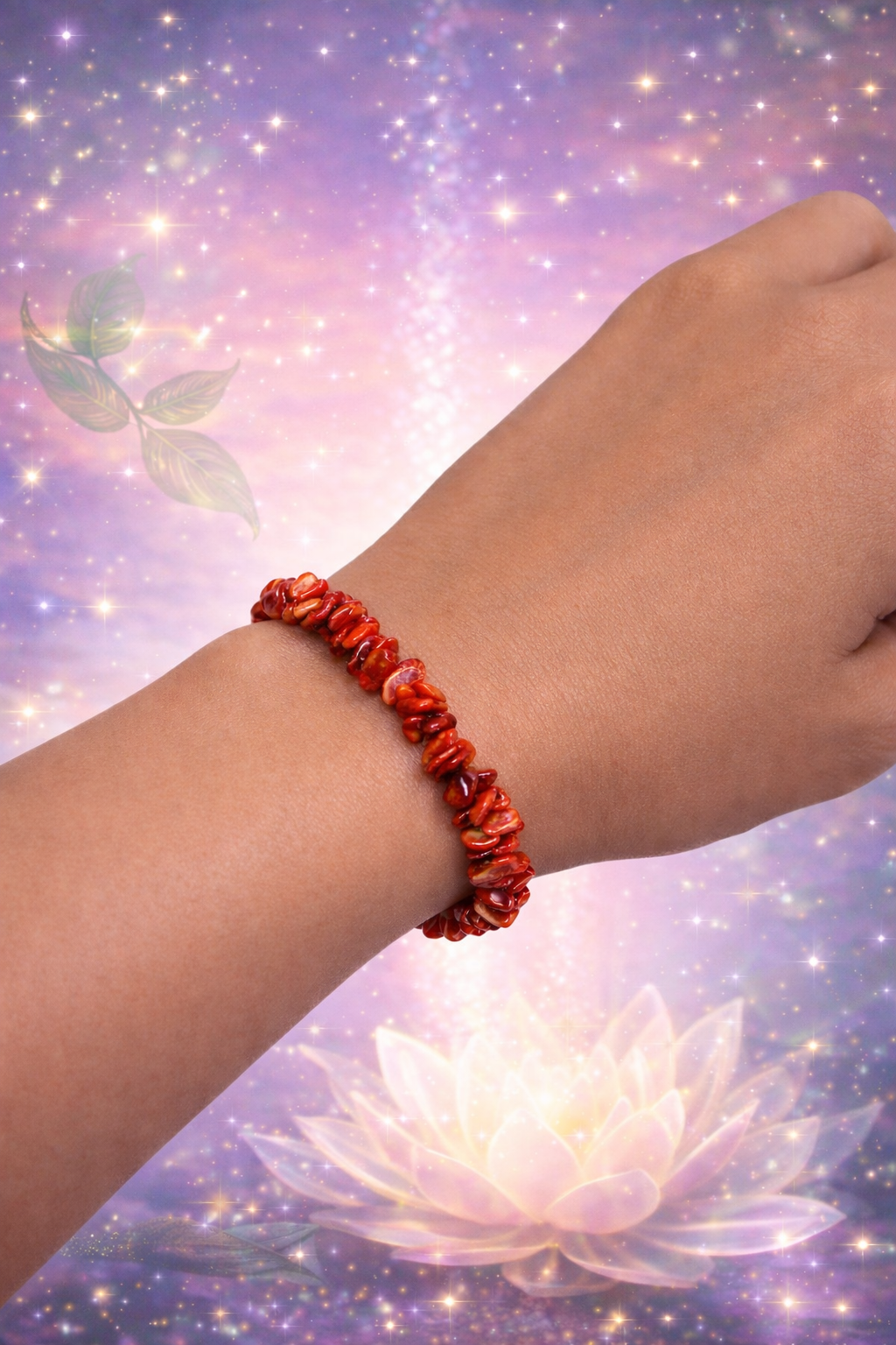 Red Coral Chip Bracelet – Evil Eye Protection & Positive Energy