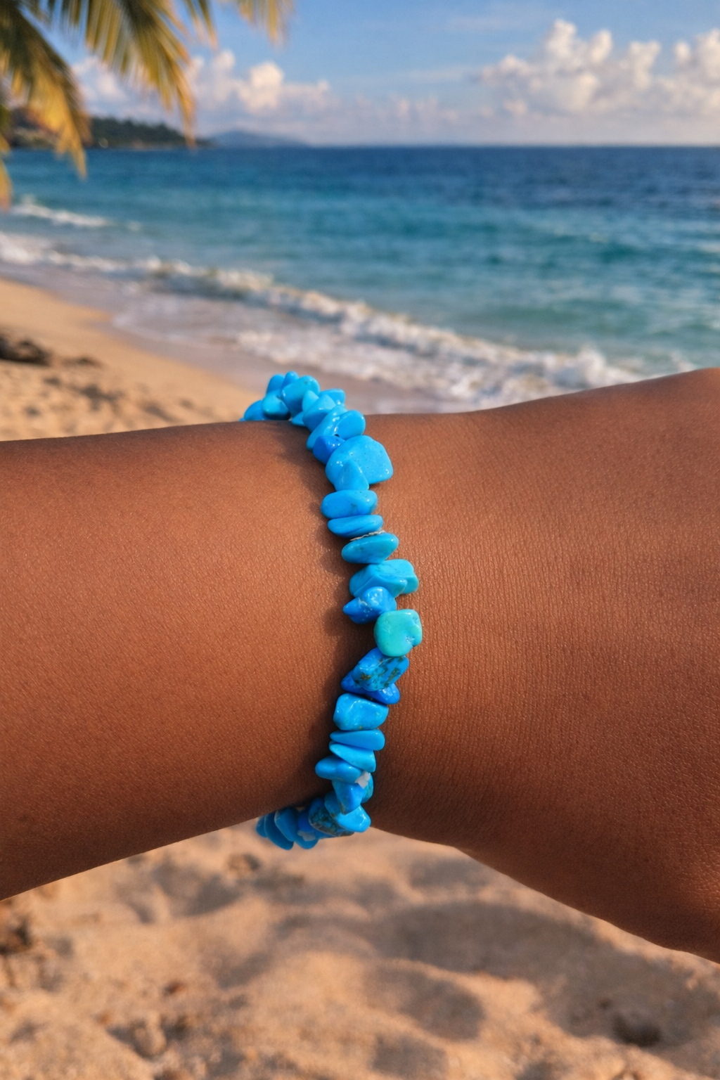Turquoise Howlite Chip Bracelet – Calm Mind & Stress Relief