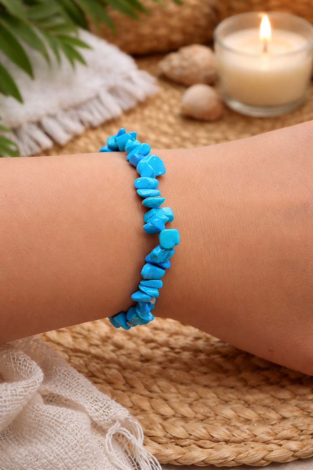 Turquoise Howlite Chip Bracelet – Calm Mind & Stress Relief