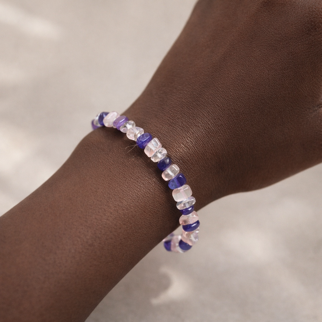 Triple Love Crystal Chip Bracelet