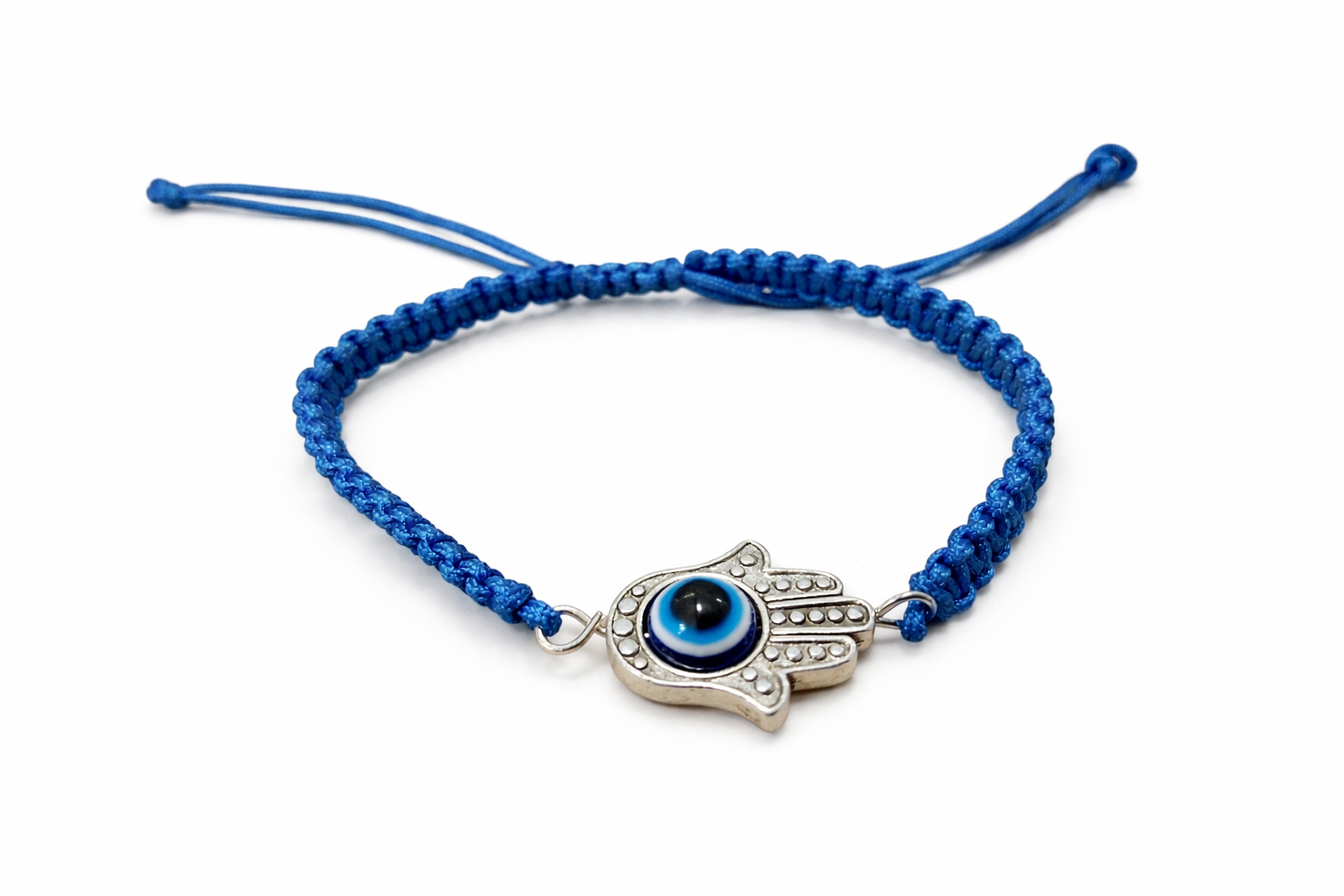 Adjustable Turquoise Cord Evil Eye Bracelet – Hamsa Hand Charm