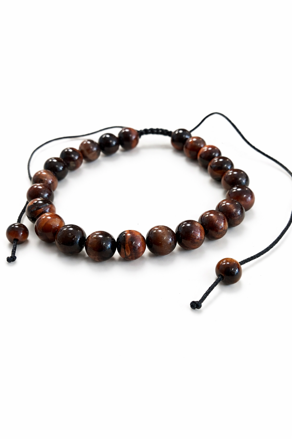 Tigers Eye Beaded Adjustable Bracelet