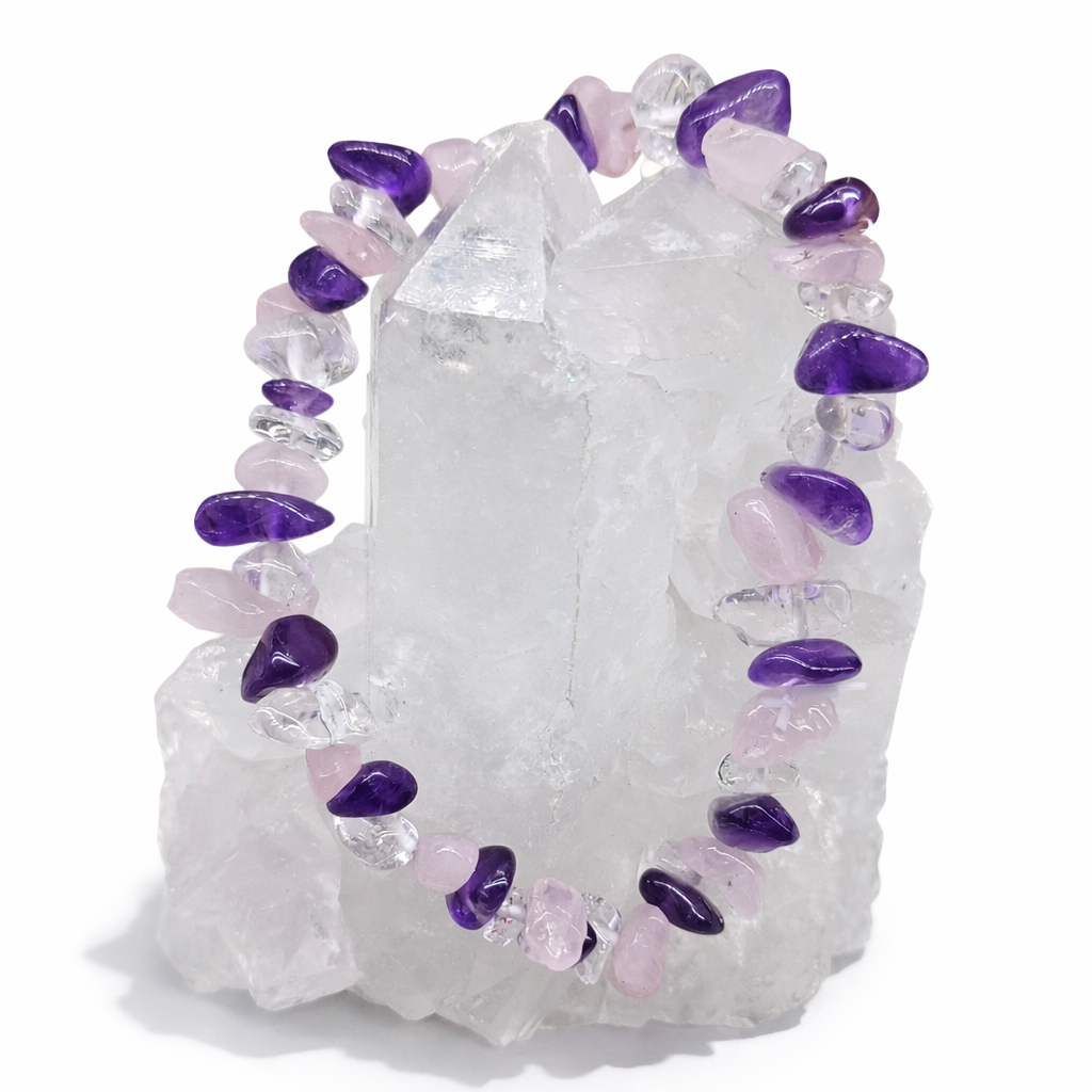 Triple Love Crystal Chip Bracelet