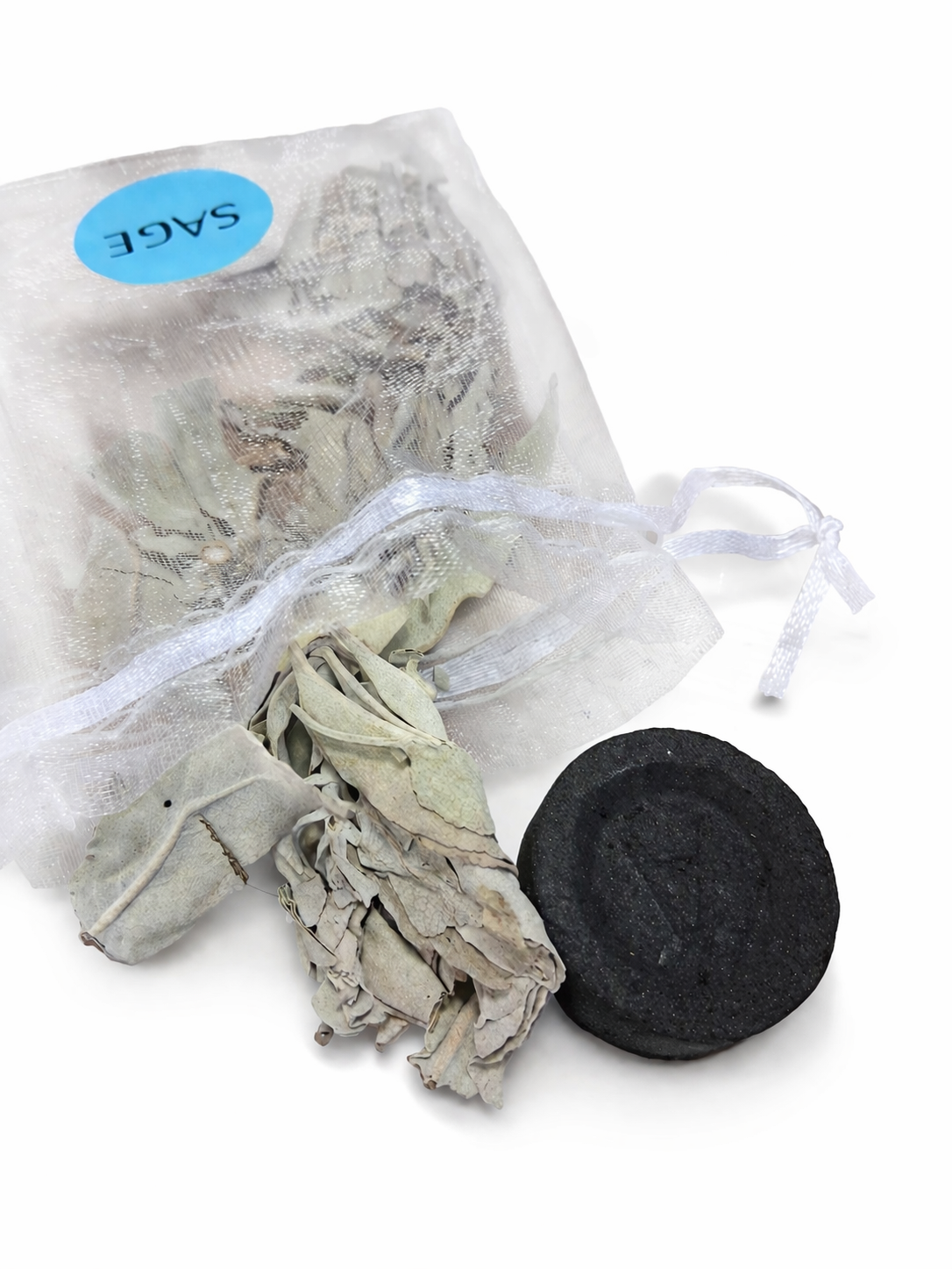 Sage Cleansing Kit Gift Set – Selenite Crystal, Palo Santo & Charcoal