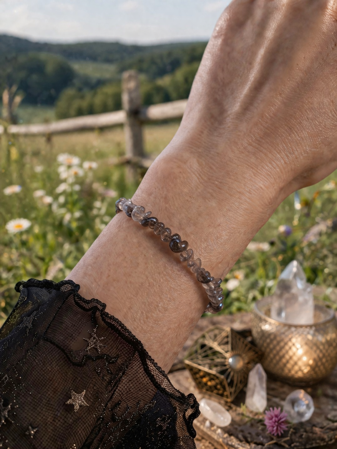 Smoky Quartz Chip Bracelet – Grounding, Protection & Emotional Balance