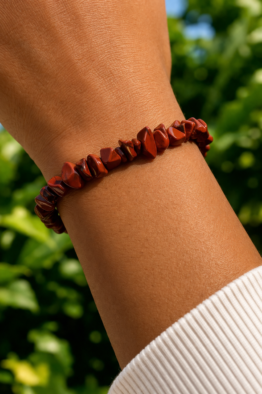 Red Jasper Chip Bracelet – Courage • Strength • Good Health