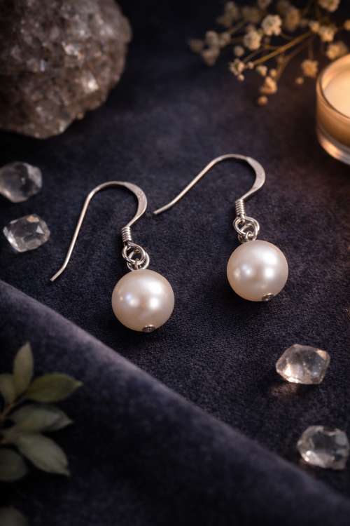 Classic Freshwater Pearl Earrings – Handmade in 925 Silver