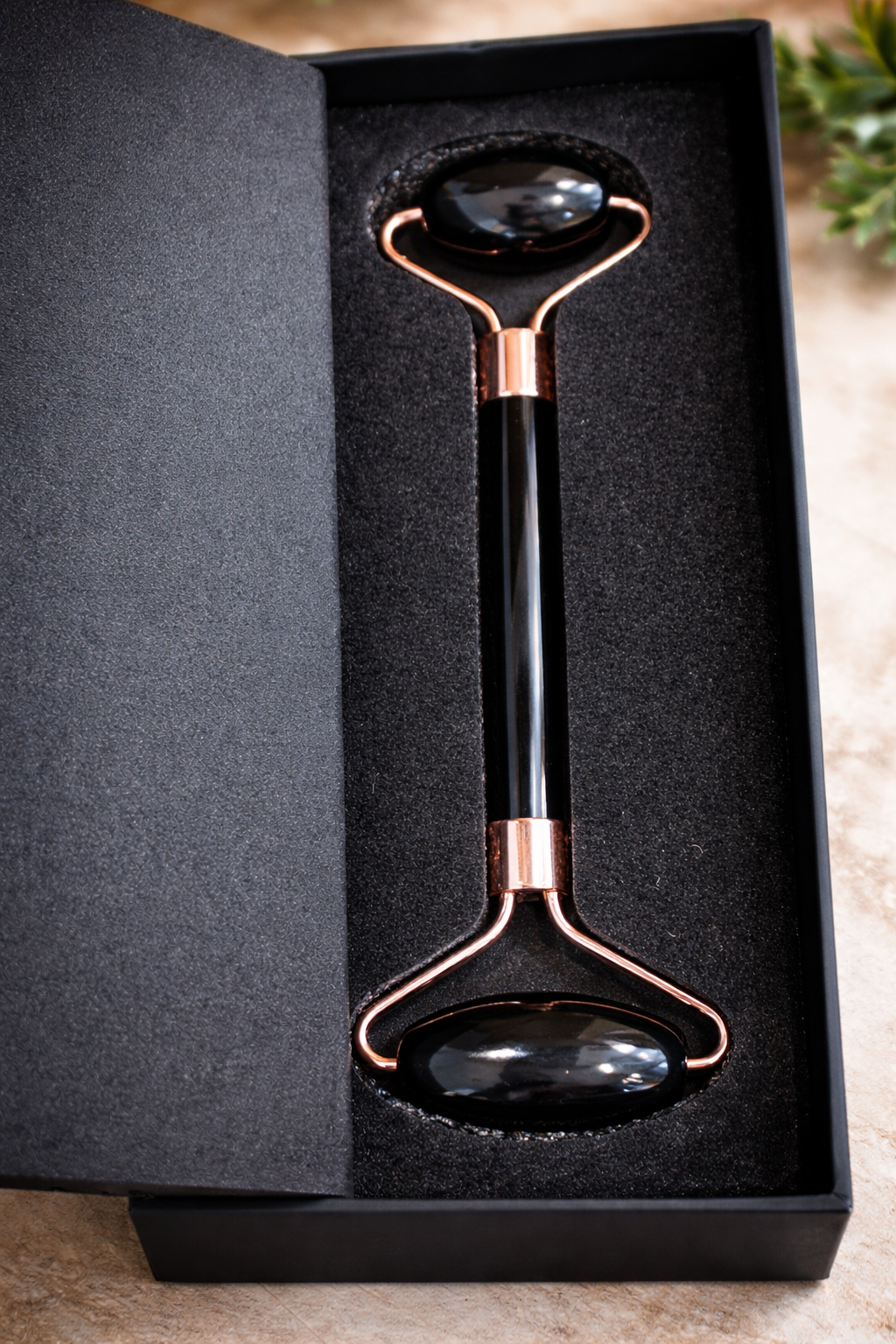 Obsidian Facial Roller | Grounding Self-Care Tool
