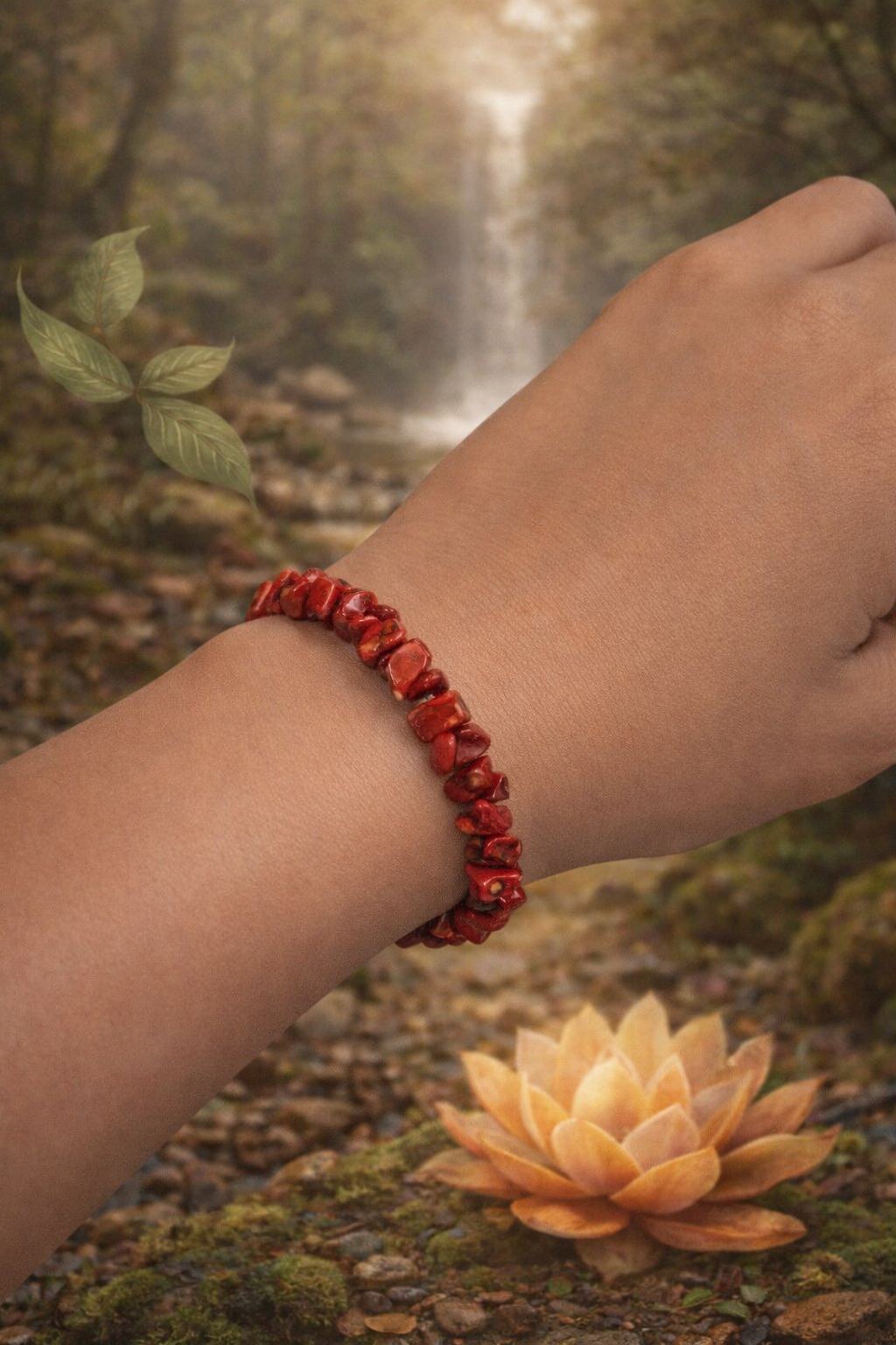 Red Coral Chip Bracelet – Evil Eye Protection & Positive Energy