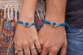 Adjustable Turquoise Cord Evil Eye Bracelet – Hamsa Hand Charm