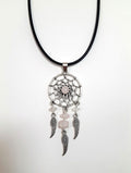 Dream Catcher Pendant Rose Quartz