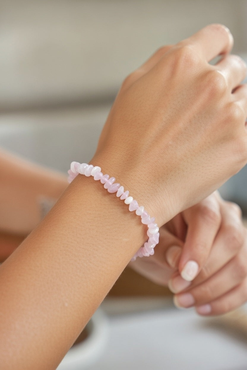 Rose Quartz Chip Bracelet – Self Love & Romance