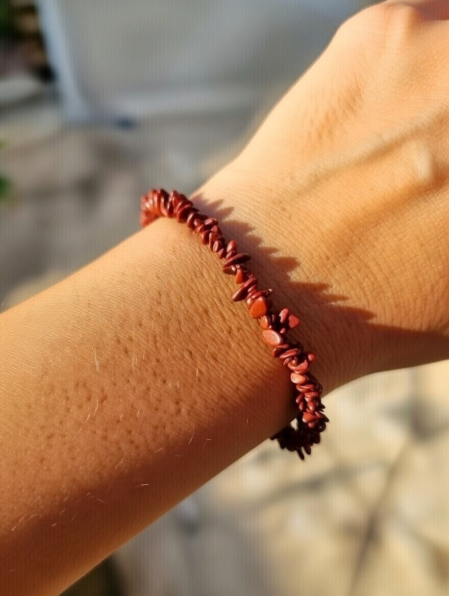 Red Jasper Chip Bracelet – Courage • Strength • Good Health