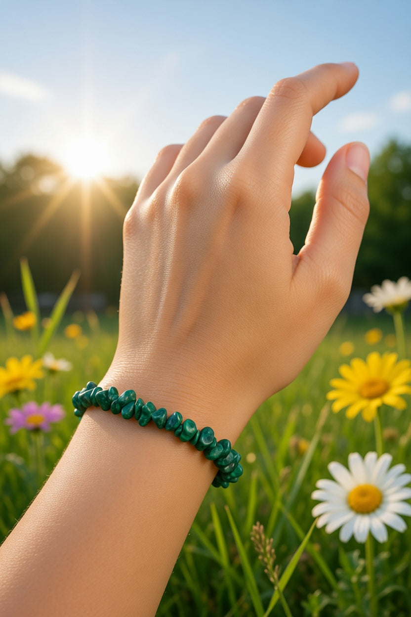 Malachite Chip Bracelet – , Transformation & Protection