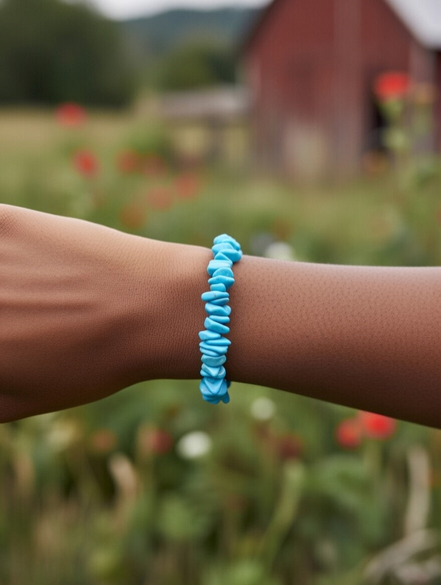 Turquoise Howlite Chip Bracelet – Calm Mind & Stress Relief