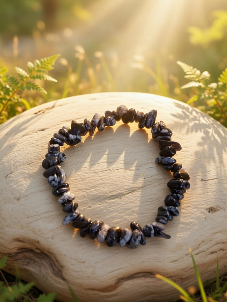 Snowflake Obsidian Bracelet – Let Go of Loneliness & Find Strength