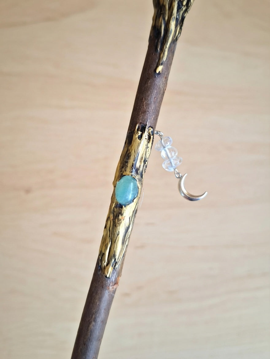 Fluorite & Aventurine Wand Handmade – Positive, Calm & Clear Energy
