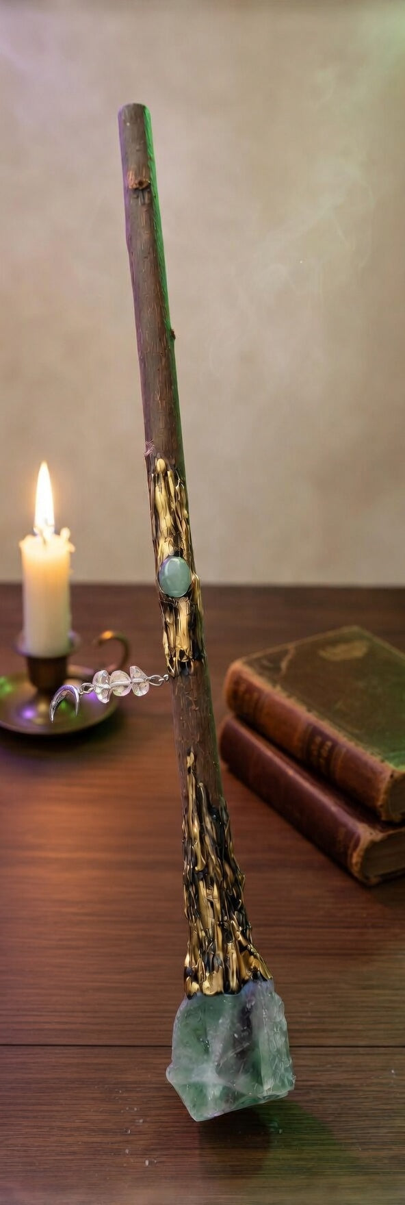 Fluorite & Aventurine Wand Handmade – Positive, Calm & Clear Energy