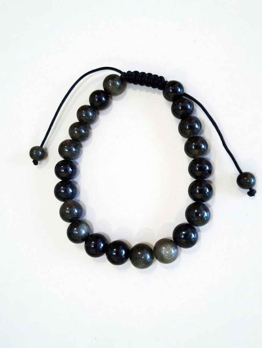 Obsidian Golden Sheen Adjustable Bracelet