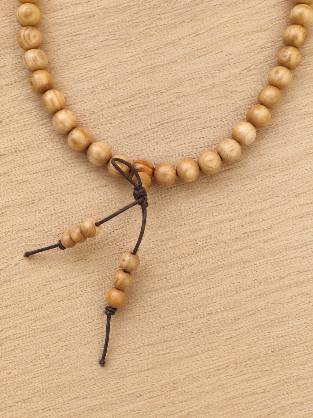 Handmade Sandalwood Mala Beads – Naturally Scented Wooden Necklace