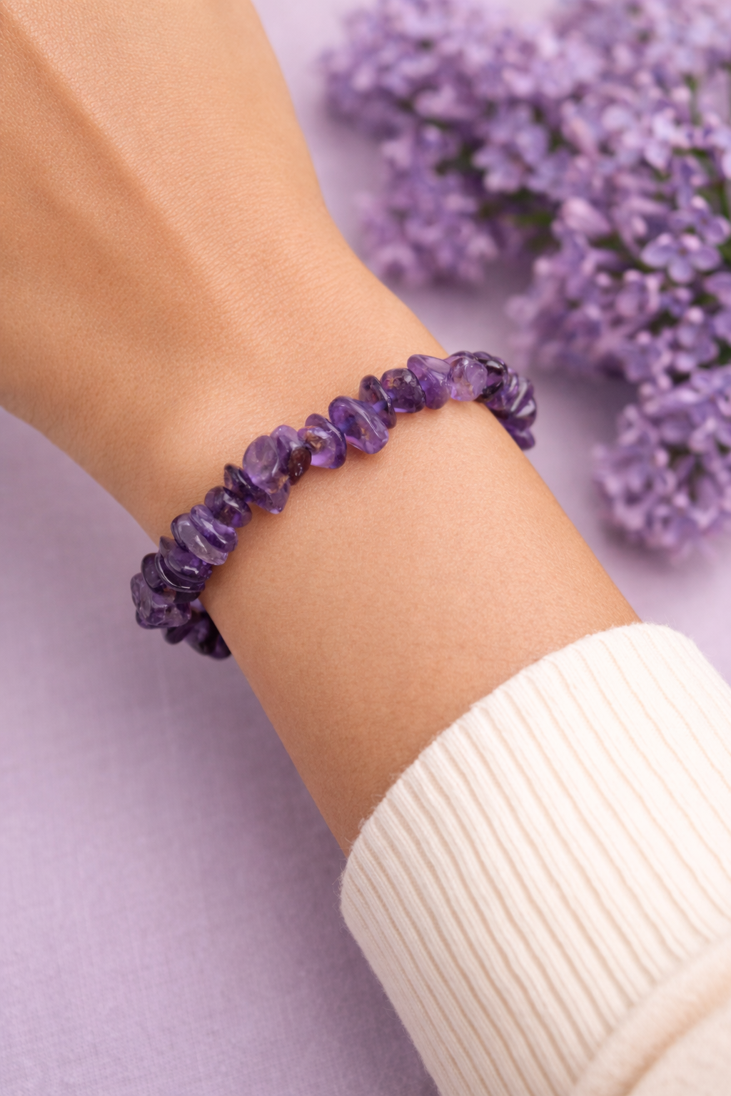 Amethyst Chip Bracelet – Clarity  Confidence & Peace