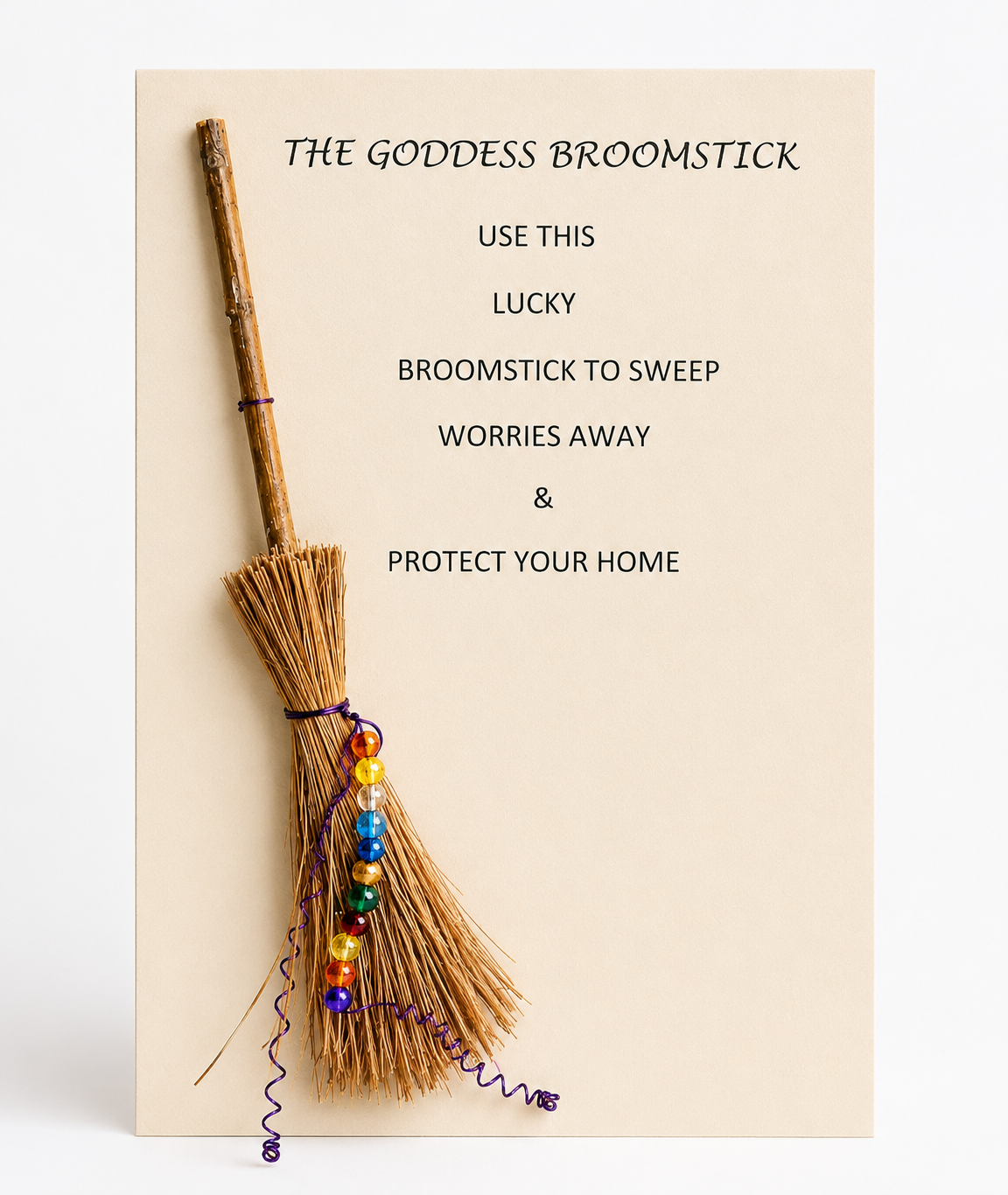 Handmade Goddess Broomstick Greeting Card – Protection & Good Luck