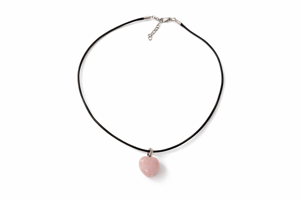 Mini Rose Quartz Heart Pendant Necklace – Dainty Crystal Love Stone Jewellery