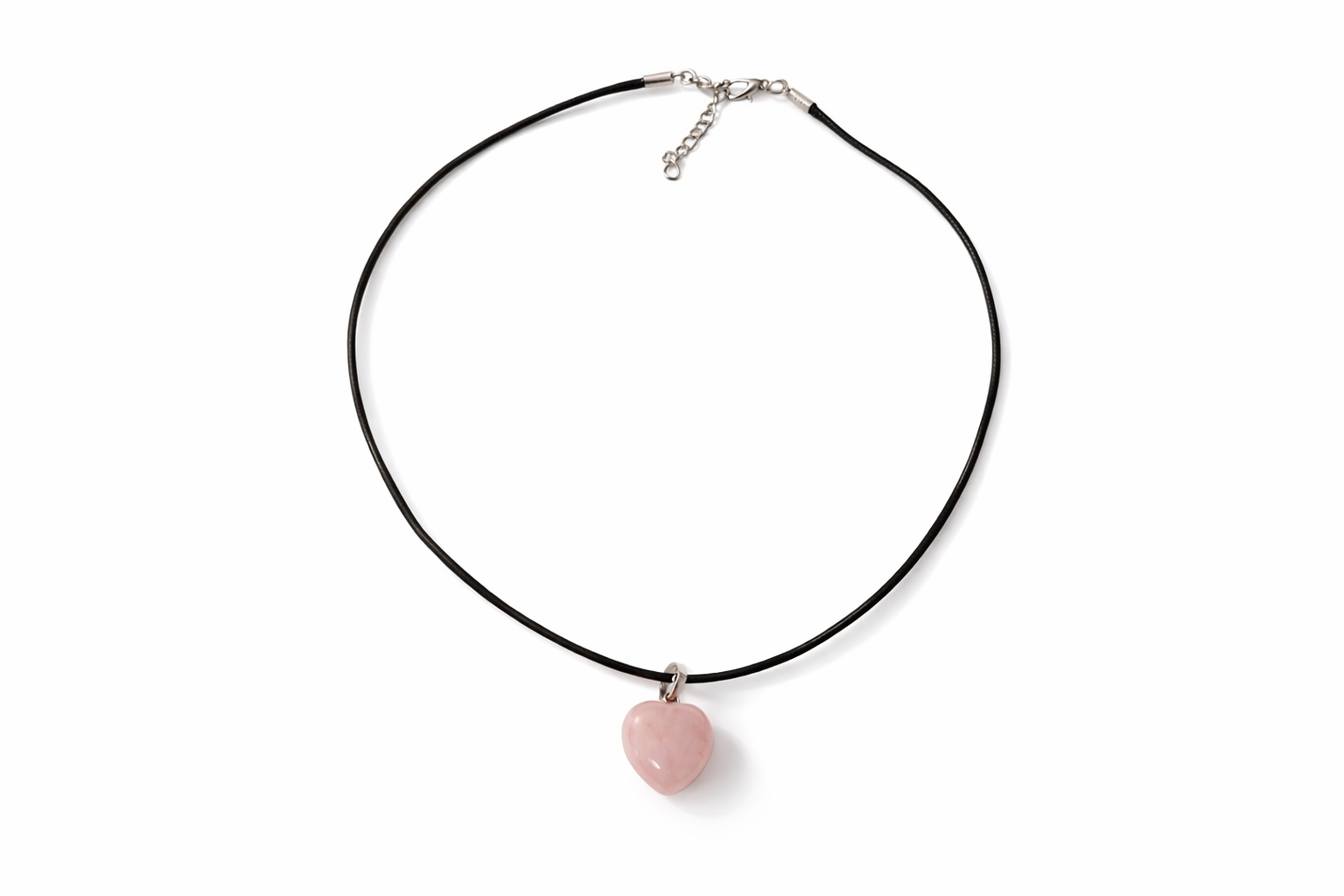 Mini Rose Quartz Heart Pendant Necklace – Dainty Crystal Love Stone Jewellery